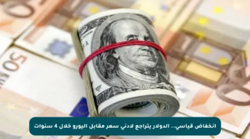 انخفاض قياسي.. الدولار يتراجع لأدنى سعر مقابل اليورو خلال 4 سنوات